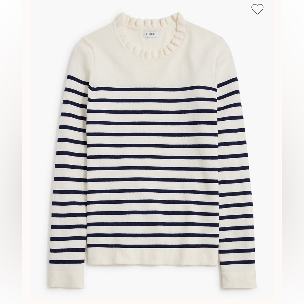 J.Crew Factory Striped ruffleneck sweater